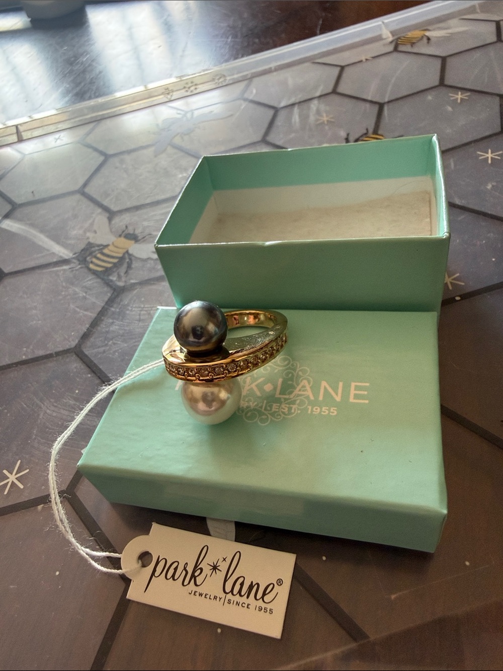 Park Lane Gold Two-Tone Pearl Cocktail Ring
